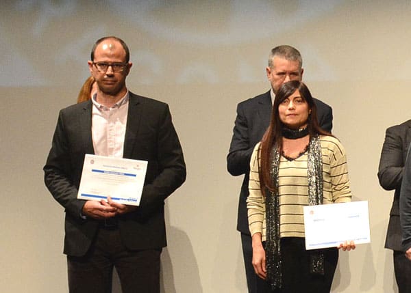 Ginés Sánchez, cap de la Unitat Tècnica del Laboratori d'Ematsa i Dolors Martínez, cap del Servei de Control Forense