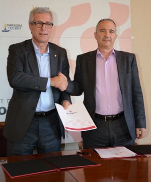 (Esq. a dta.) Josep Fèlix Ballesteros, alcalde de Tarragona i Daniel Milan, gerent d'Ematsa