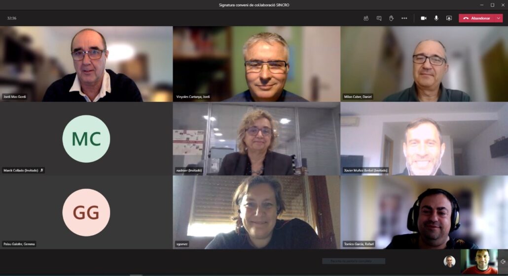 Imatge de la reunió per videoconferència d'inici del projecte SINCRO