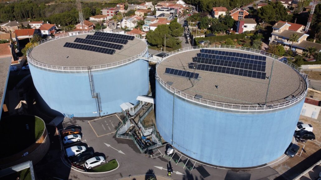 Imagen aérea de los depósitos generales de Ematsa