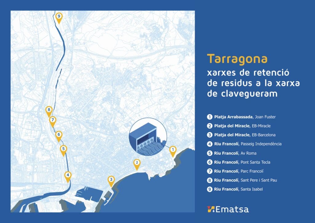 Plànol amb la ubicació de les xarxes de retenció
